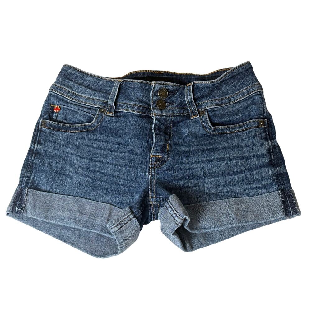 HUDSON Ruby Mid-Thigh Women's Blue Denim Cuffed Shorts